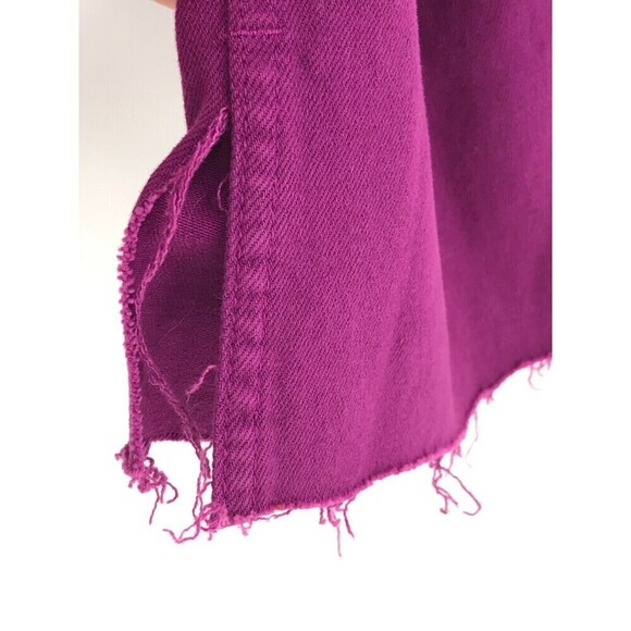 ZARA Women's Purple High Waisted Flare Jeans Sz 4 | Wide Leg Raw Split Hem - Picture 7 of 11